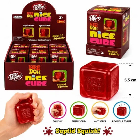 Jucărie Antistres NeeDoh Nice Cube Roșu 5.5cm – Cub Squishy&nbsp;