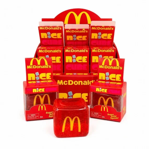 Jucărie Antistres NeeDoh Nice Cube Roșu cu Galben 5.5CM – Cub Squishy Elastic pentru Relaxare și Distracție