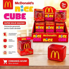 Jucărie Antistres NeeDoh Nice Cube Roșu cu Galben 5.5CM – Cub Squishy Elastic pentru Relaxare și Distracție