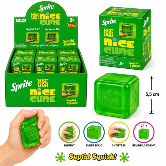 Jucărie Antistres NeeDoh Nice Cube Verde 5.5CM – Cub Squishy