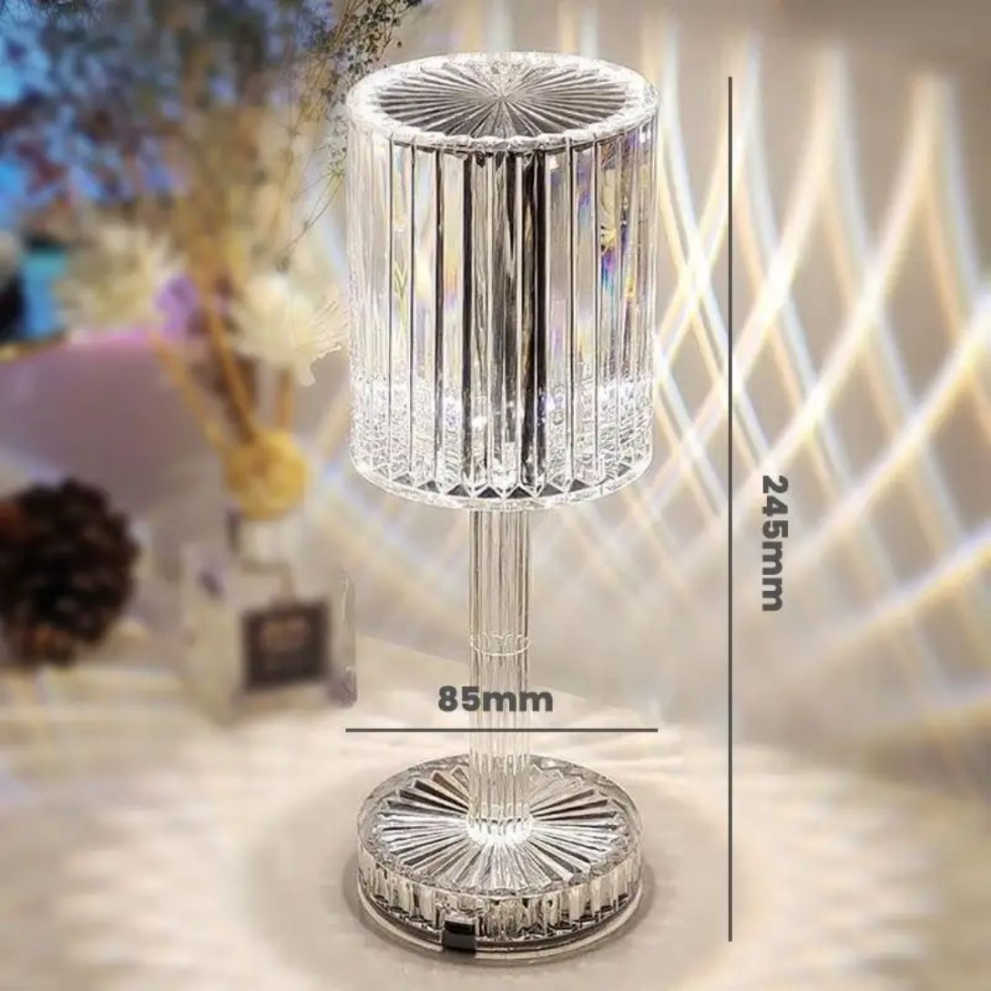 Lampa Transparenta 24cm cu LED, Model Cristal cu Acumulator, Incarcare USB si Telecomanda Engros