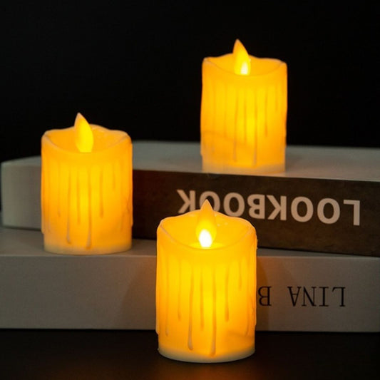 Lumânări LED Decorative 12/set, Decorative 6.5x5cm, din Plastic cu Efect Flacără Realistă
