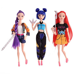 Păpuși KPOP Demon Hunters 3/set Articulații Mobile 29.5cm, cu Accesorii Diferite Modele Engros