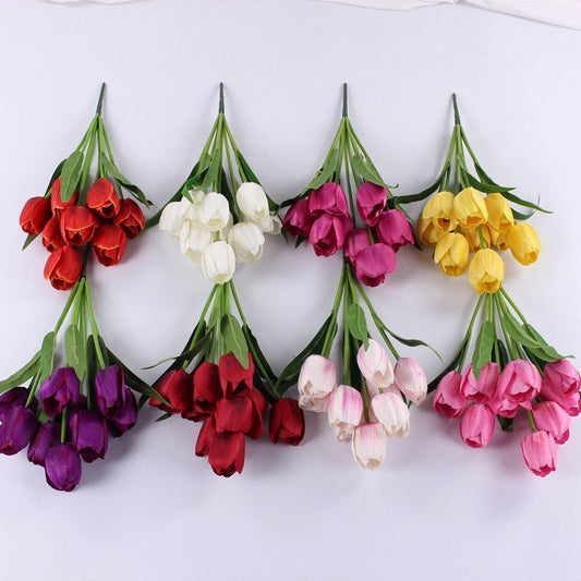 Lalele Artificiale 45cm, Fir cu 7 Flori Diferite Culori Engros