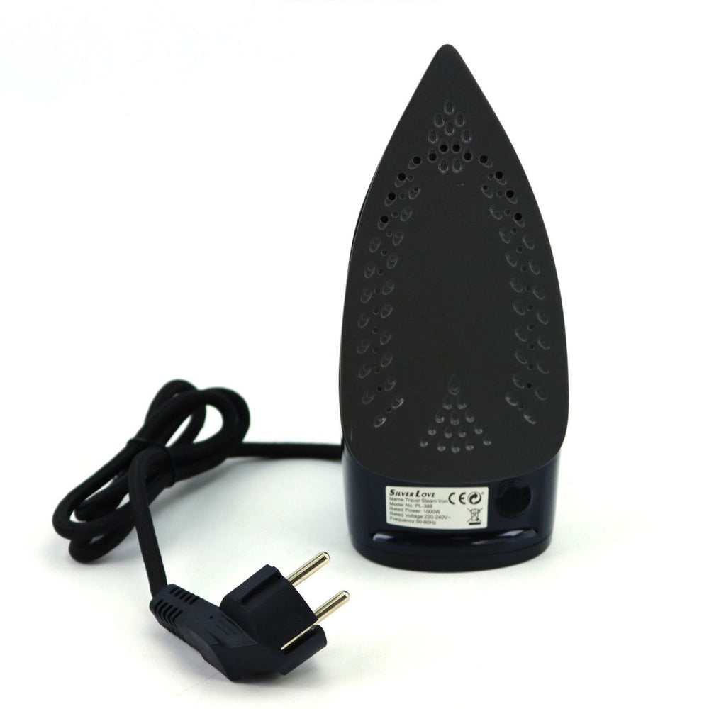 Fier de Călcat Silver Love PL-388, 1000W, 20.5x 8.5cm cu Abur și Uscat, Talpă Antiaderentă Rezervor Apă 80ml Engros