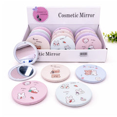 Oglindă Cosmetică 12/set, Rotundă 6cm, Modele cu Desene Drăguțe, Compactă și Portabilă
