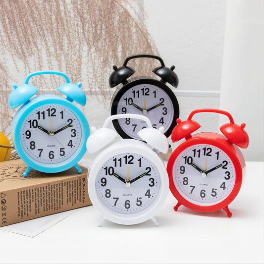 Ceas cu Alarma 12x9cm Clasic, cu Clopoței din Plastic Diferite Culori Engros