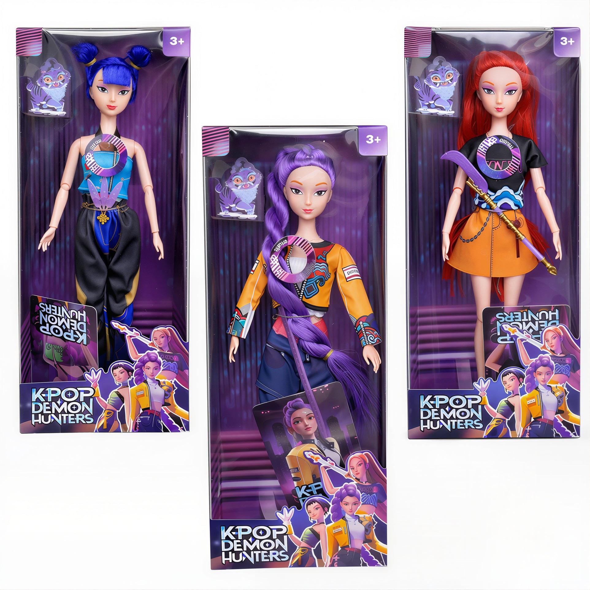 Păpuși KPOP Demon Hunters 29,5cm, cu Muzică și Lumină LED, Articulații Mobile, cu Accesorii Diferite Modele Engros