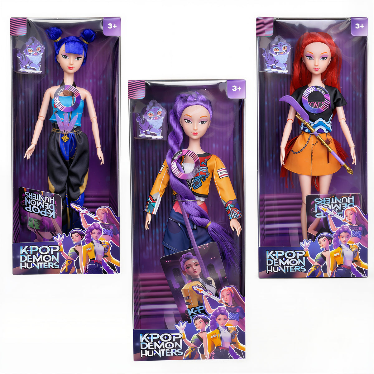 Păpuși KPOP Demon Hunters 29,5cm, cu Muzică și Lumină LED, Articulații Mobile, cu Accesorii Diferite Modele Engros