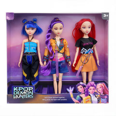 Păpuși KPOP Demon Hunters 3/set Articulații Mobile 29.5cm, cu Accesorii Diferite Modele Engros