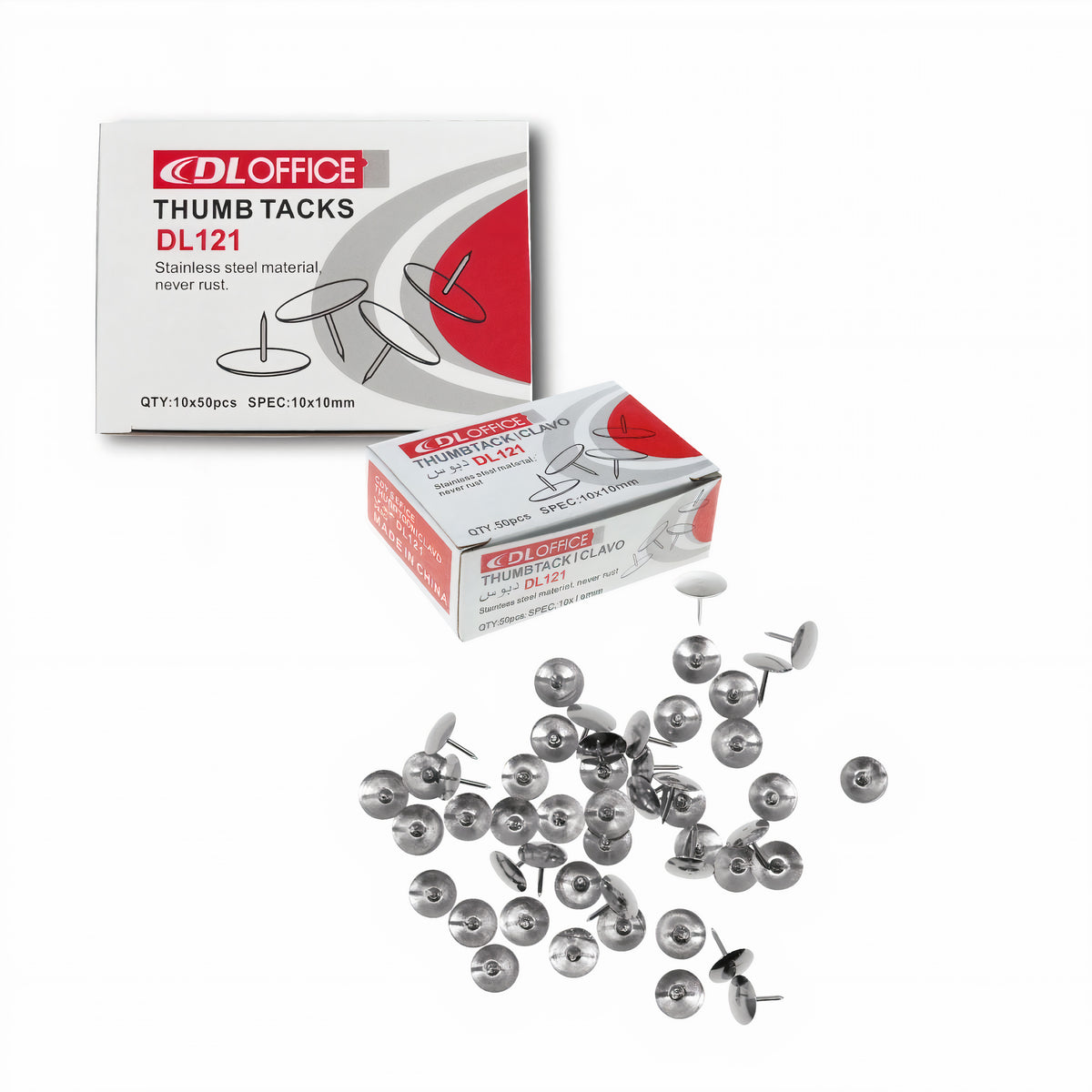 Pioneze DL121 din Oțel Inoxidabil, 10setx50 buc. Cutie Antirugină 10x10mm 