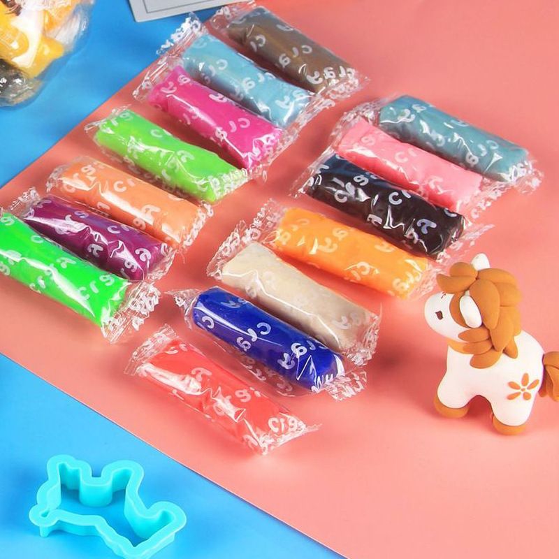 Plastilina Colorata pentru Copii 12 Culori/set cu Accesorii de Modelat 6/set Figurina Dinozaur