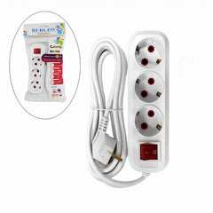 Prelungitor Electric 3m cu 3 Prize și Buton Roșu ON/OFF Engros