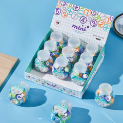 Guma de Sters cu Cifre si Simboluri Matematice 12/Set, Mini Digitala, in Borcanase, 1 cm Engros