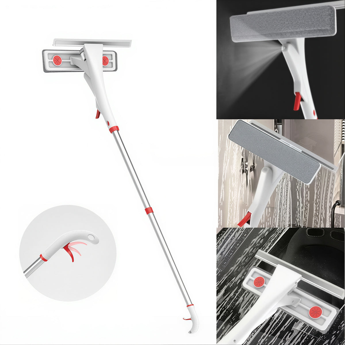 Ștergător pentru Geamuri 125×26cm cu Pulverizator, Racletă din Silicon și Lavetă din Microfibră Engros