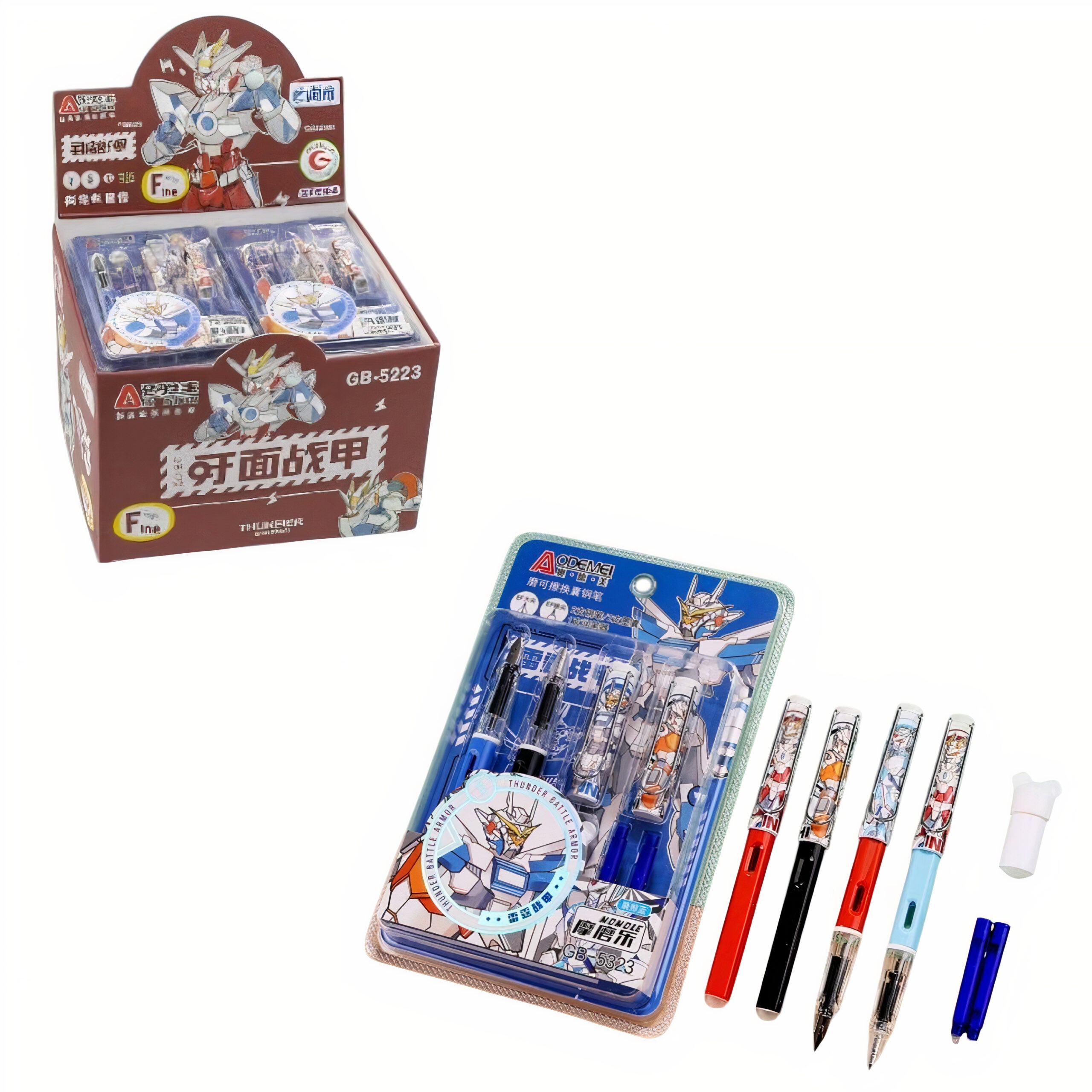 Stilou cu Penita 2/set cu Reverva, 14cm din Plastic 20/cutie Diferite Culori Engros