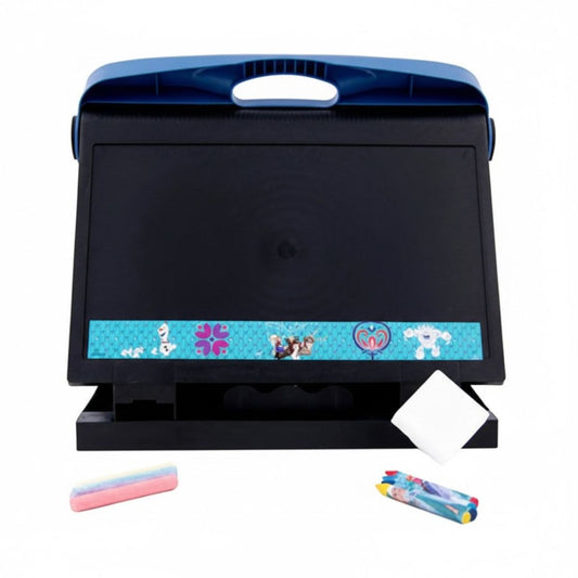 Tablă de Desen 2-în-1 pentru Copii, cu Creta și Creioane Cerate, Include 5 Foi de Desenat, Față pentru Desen și Spate Tablă pentru Creta, Model Frozen, Portabilă Engros