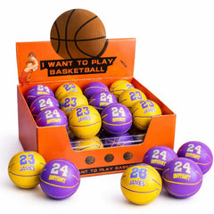 Minge Săltăreață 12/set, din Cauciuc 9.5cm, Model Baschet, Diferite Culori