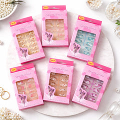 Unghii False 12/set, Aplicare Rapidă cu Bandă Adezivă, Diferite Modele