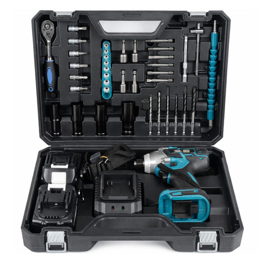 Cheie De Impact si Insurubat 380 Nm, cu 30 Accesorii Incluse si 2 Acumulatori 48V, Trusa Inclusa