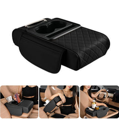 Cotieră Auto Universală 34x19x7.5cm, Organizator Multifuncțional cu Suport 2 Pahare, Șervețele și Depozitare, Diferite Culori