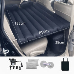 Saltea Gonflabilă Auto pentru Banchetă Spate 135x85x38cm, cu Pompa Electrică 12V, 2 Perne, Kit Reparație și Geantă Transport, Diferite Culori