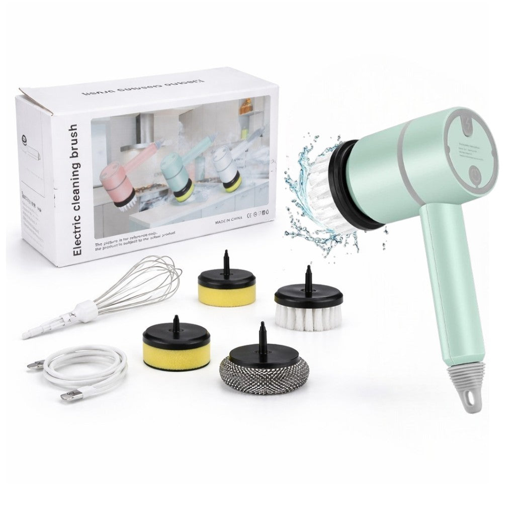 e Electrică de Curățare 20.5x8cm, cu Rotație si 5 Accesorii Interschimbabile, Reîncărcabilă USB, Diferite Culori