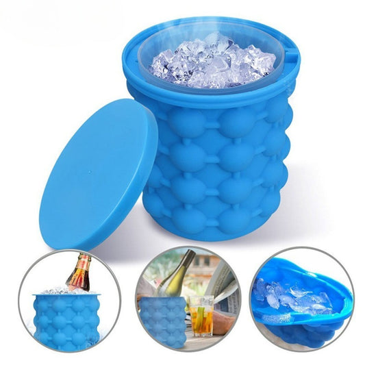 Frapieră pentru Gheață cu Formă pentru Cuburi, 14x12cm, din Silicon, cu Capac
