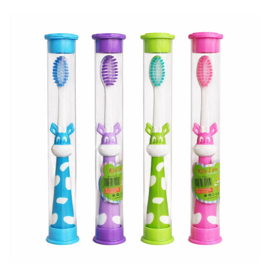 Periuță de Dinți 12/set, cu Capac Protector din Plastic, 15cm, pentru Copii, Diferite Culori&nbsp;