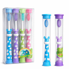 Periuță de Dinți 12/set, cu Capac Protector din Plastic, 15cm, pentru Copii, Diferite Culori&nbsp;