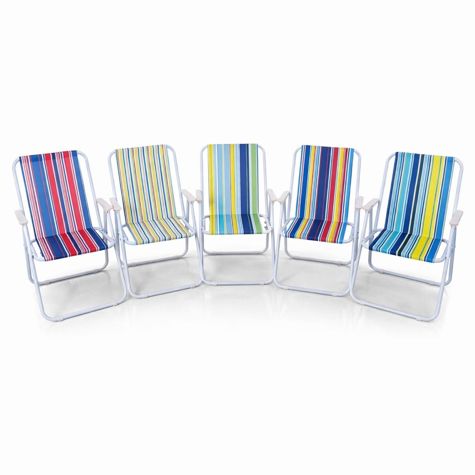 Scaun Pliabil pentru Camping/Plaja, 42x50x75cm cu Cotiere Diferite Culori