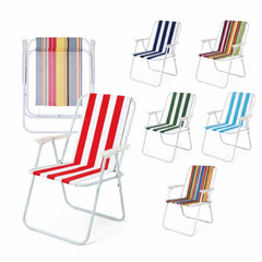Scaun Pliabil pentru Camping/Plaja, 42x50x75cm cu Cotiere Diferite Culori