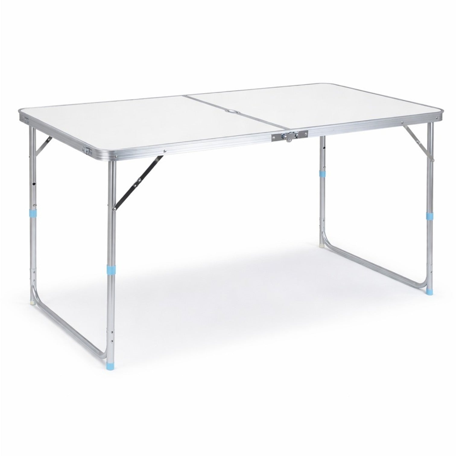 Masă Pliabilă 120x60cm cu Înălțime Reglabilă, Orificiu pentru Umbrelă, Tip Servietă, Cadru Aluminiu, Portabilă, Diferite Culori