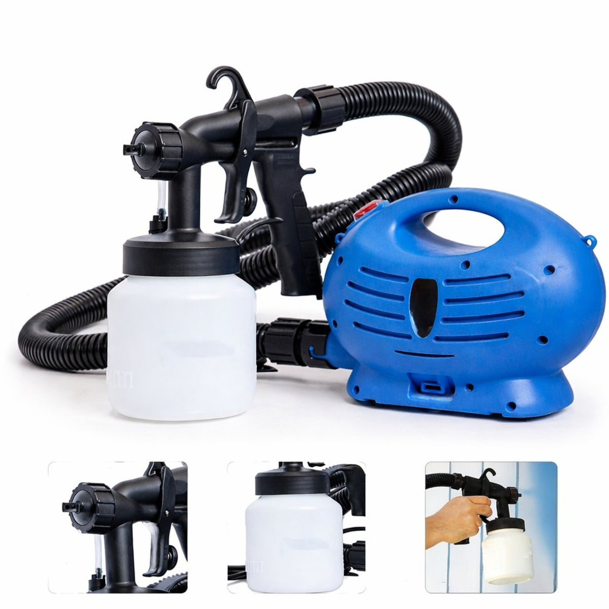Pistol Electric de Vopsit 800ml, 650W, Sistem de Pulverizare cu Furtun Flexibil, Aplicare pentru Pereti si Suprafete&nbsp;