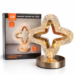 Lampă LED Decorativă Cristal 20x16.5cm, 3 Moduri de Lumină, Control Touch, Reîncărcabilă
