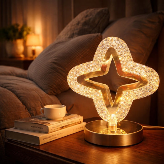 Lampă LED Decorativă Cristal 20x16.5cm, 3 Moduri de Lumină, Control Touch, Reîncărcabilă