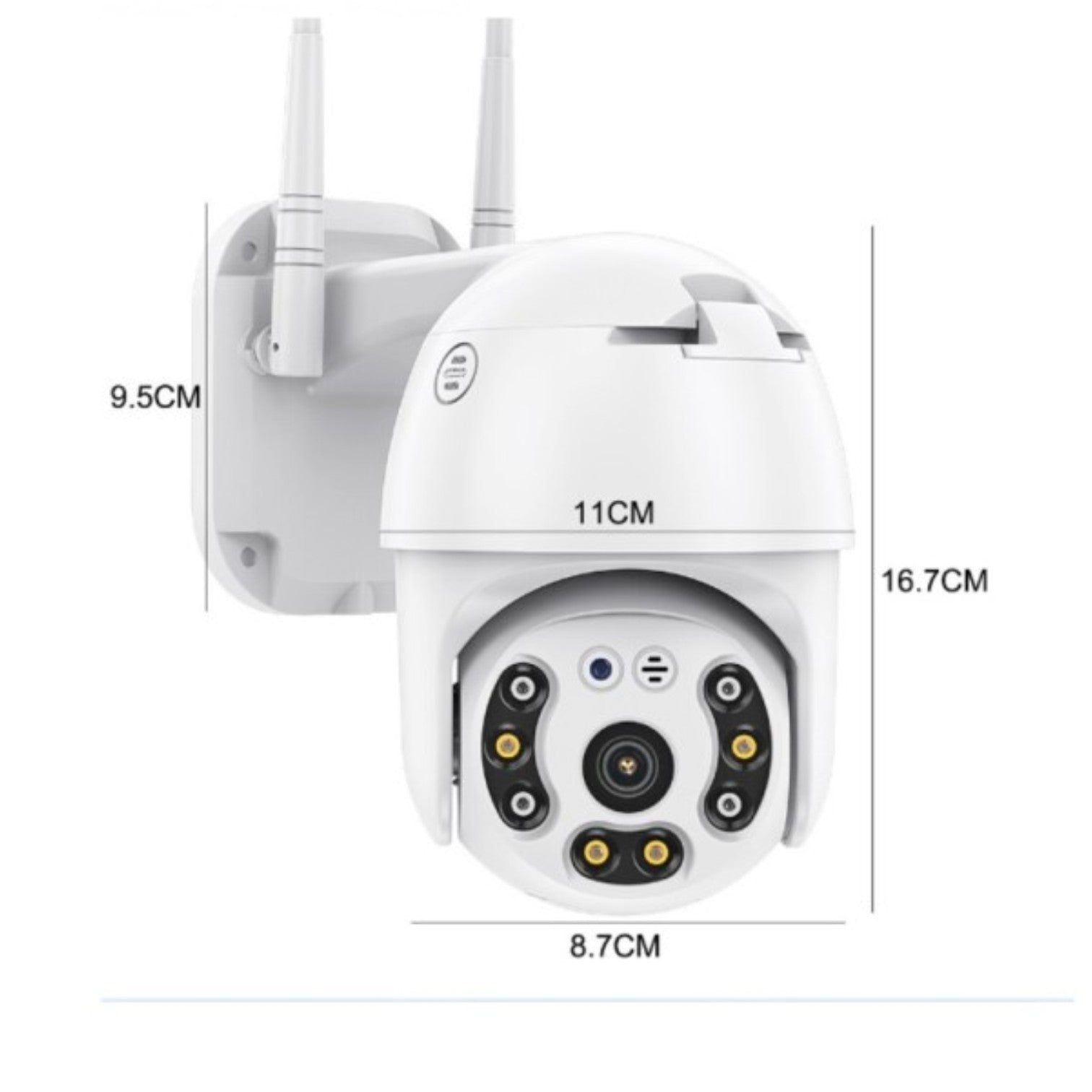 Cameră Supraveghere Wi-Fi 16.7cm, Rotire 360° cu o Singură Unitate de Supraveghere, Vedere Nocturnă LED, Audio Bidirecțional, Detectare Mișcare, Suport Card MicroSD, Antene Duale, Control prin Telefon&nbsp;