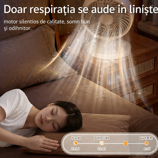 Ventilator Electric 25.5x25x26cm, 220W, Oscilant, Detașabil, din Plastic