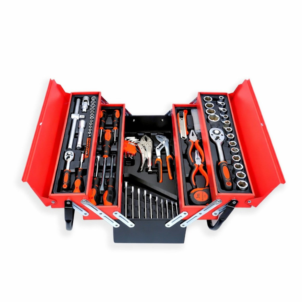 Trusa Profesionala 47x20x21.5cm, cu 4 sertare, 85 piese metalice