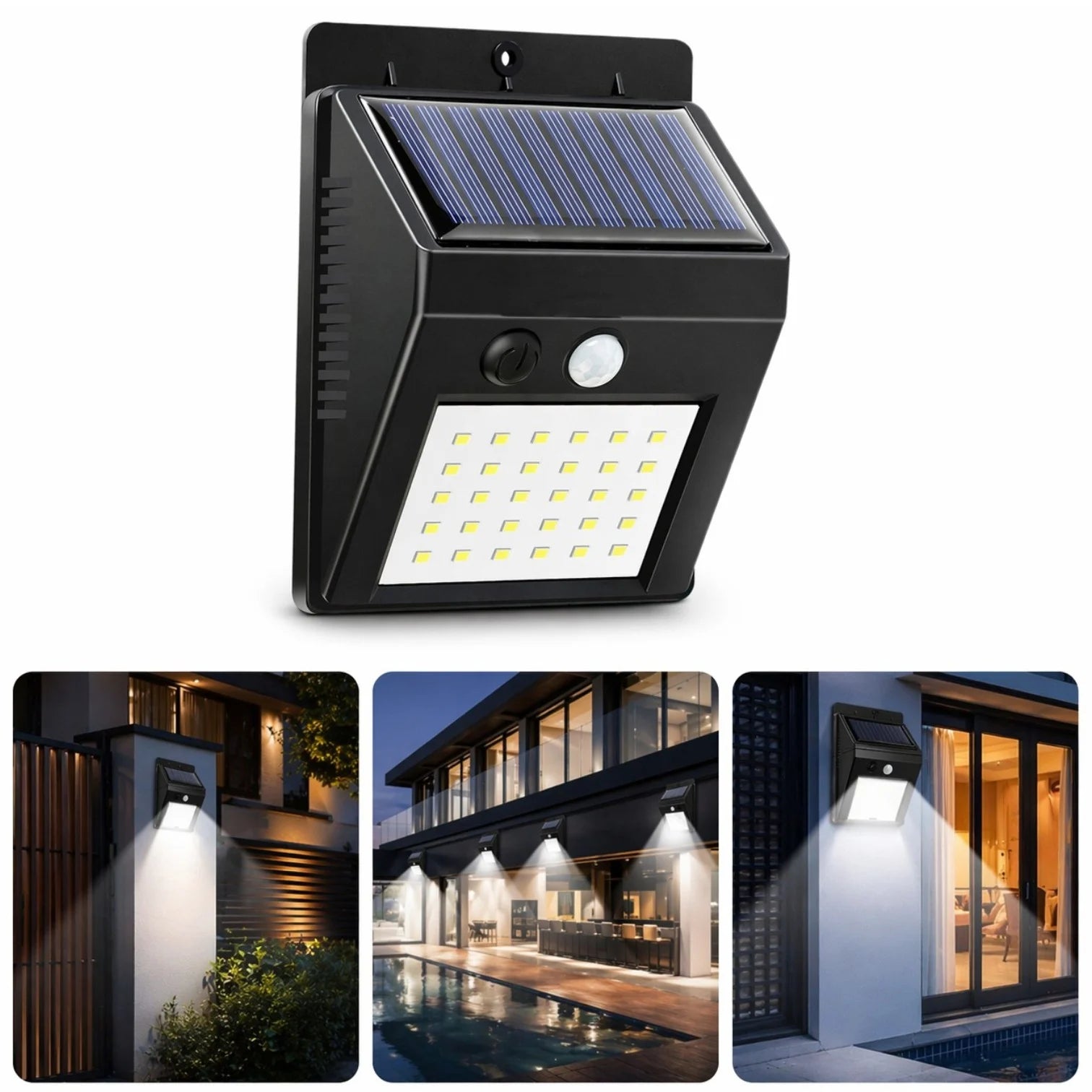 Lampa Solara Led cu Senzor de Miscare 12x9cm de Perete