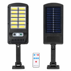 Lampă Stradala Solara LED 19.5×10cm, cu Panou Solar Integrat, Senzor de Mișcare și Telecomandă