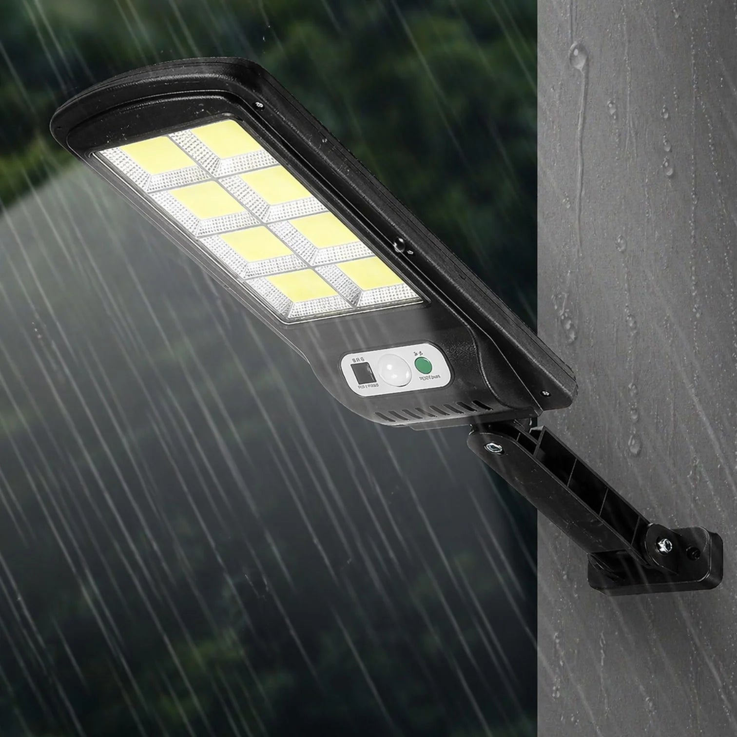 Lampă Stradala Solara LED 19.5×10cm, cu Panou Solar Integrat, Senzor de Mișcare și Telecomandă