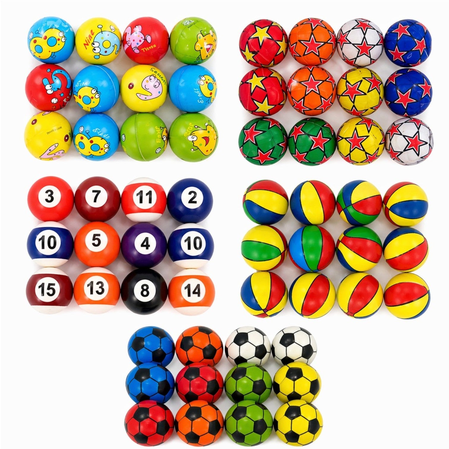 Mingii din Spuma 9cm Diferite Modele 12/set