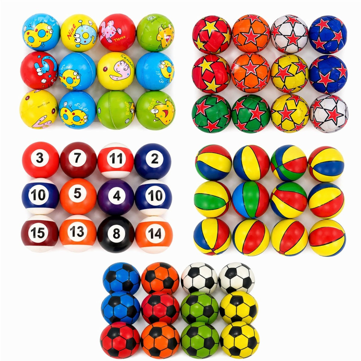 Mingii din Spuma 9cm Diferite Modele 12/set