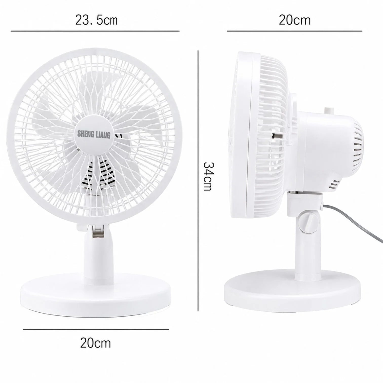 Ventilator Electric 23.5×34×20cm, cu 3 Trepte de Viteză, din Plastic, Diferite Culori