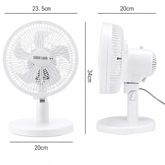Ventilator Electric 23.5×34×20cm, cu 3 Trepte de Viteză, din Plastic, Diferite Culori