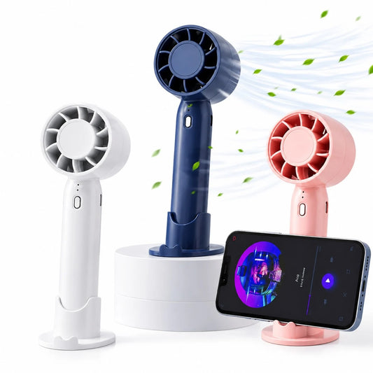 Ventilator Portabil Mini 16.5cm, USB, 3 Viteze, cu Suport Telefon, Diferite Culori
