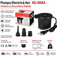 Pompa de Aer Electrica 10x12cm, pentru Gonflabile