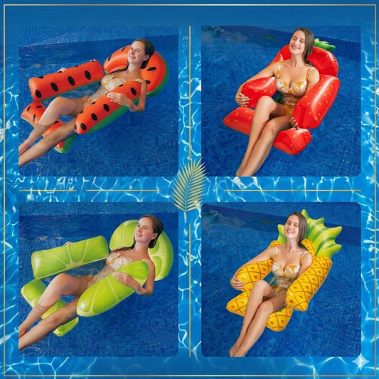 Colac Gonflabil cu Plasă 131×121cm, Model Fructe, pentru Piscină și Relaxare