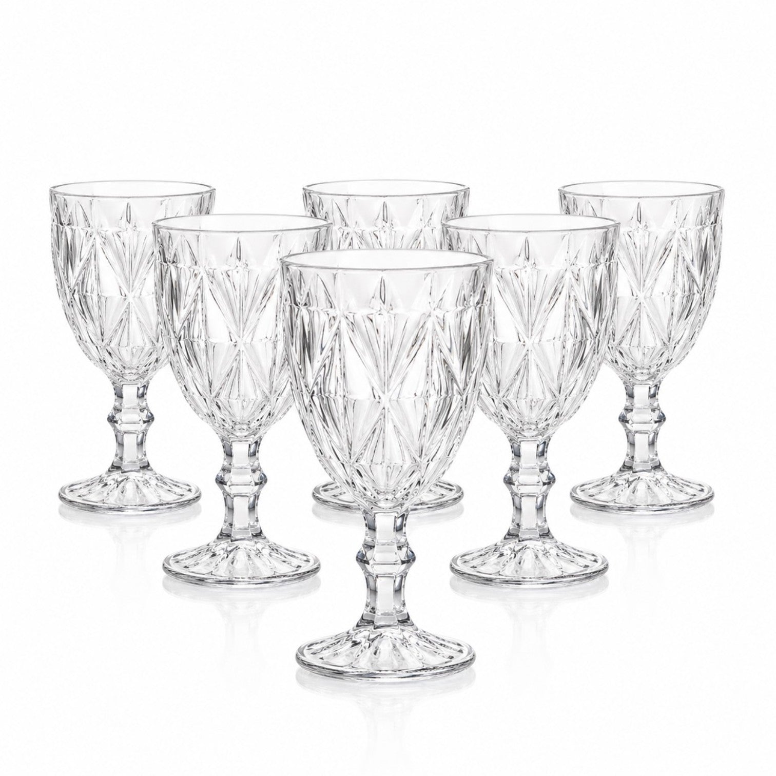 Pahar din Sticlă 6/set, cu Picior 17cm, Model Cristal